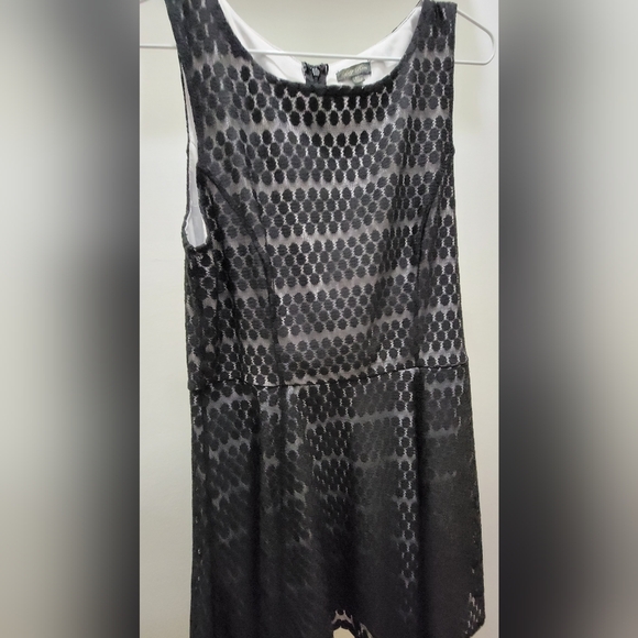 Lily Rose Black Lace Dress XL womens fit flare skater mini sleeveless tank lined - Picture 4 of 9